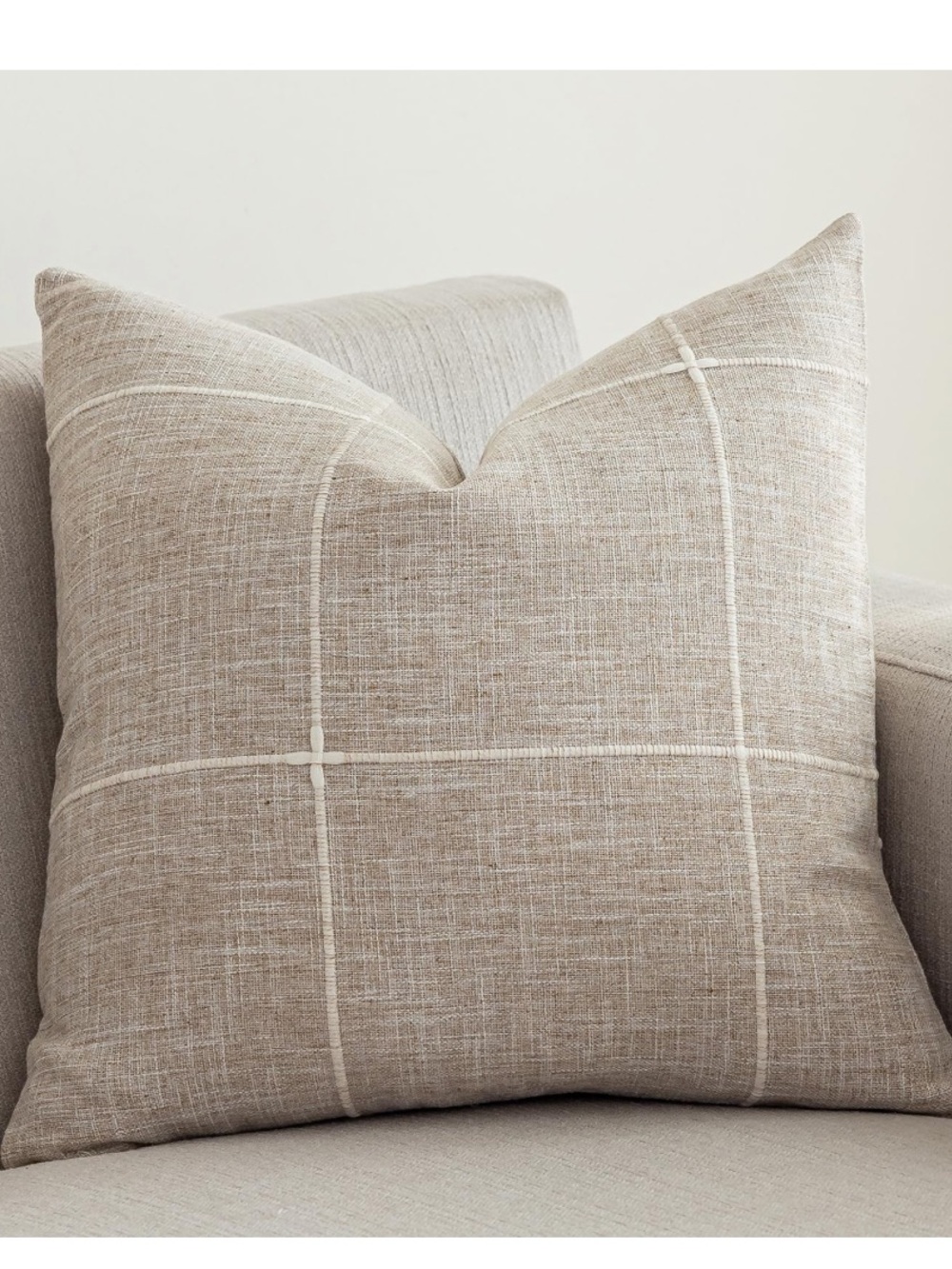 Country Rustic Checkered Pillow Cover 20x20” (1-Count) PLAID COFFEE